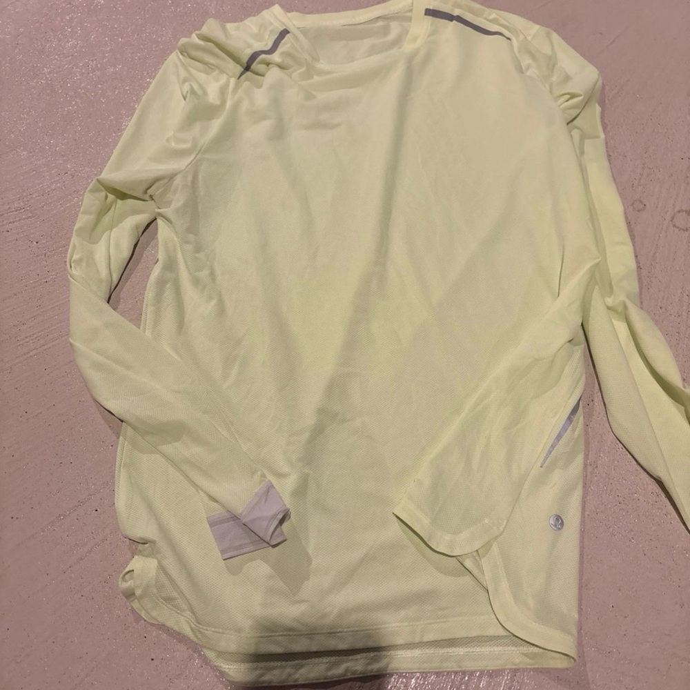 lululemon athletica Light Yellow Long Sleeve Top